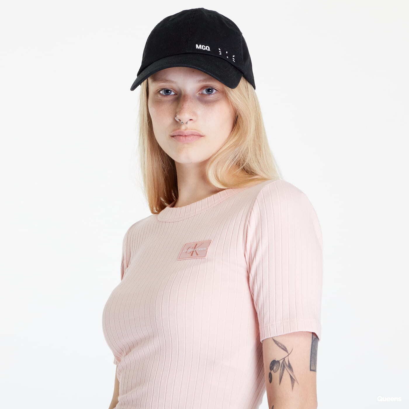 T-shirts CALVIN KLEIN JEANS Badge Slim Rib Short T-Shirt Pink