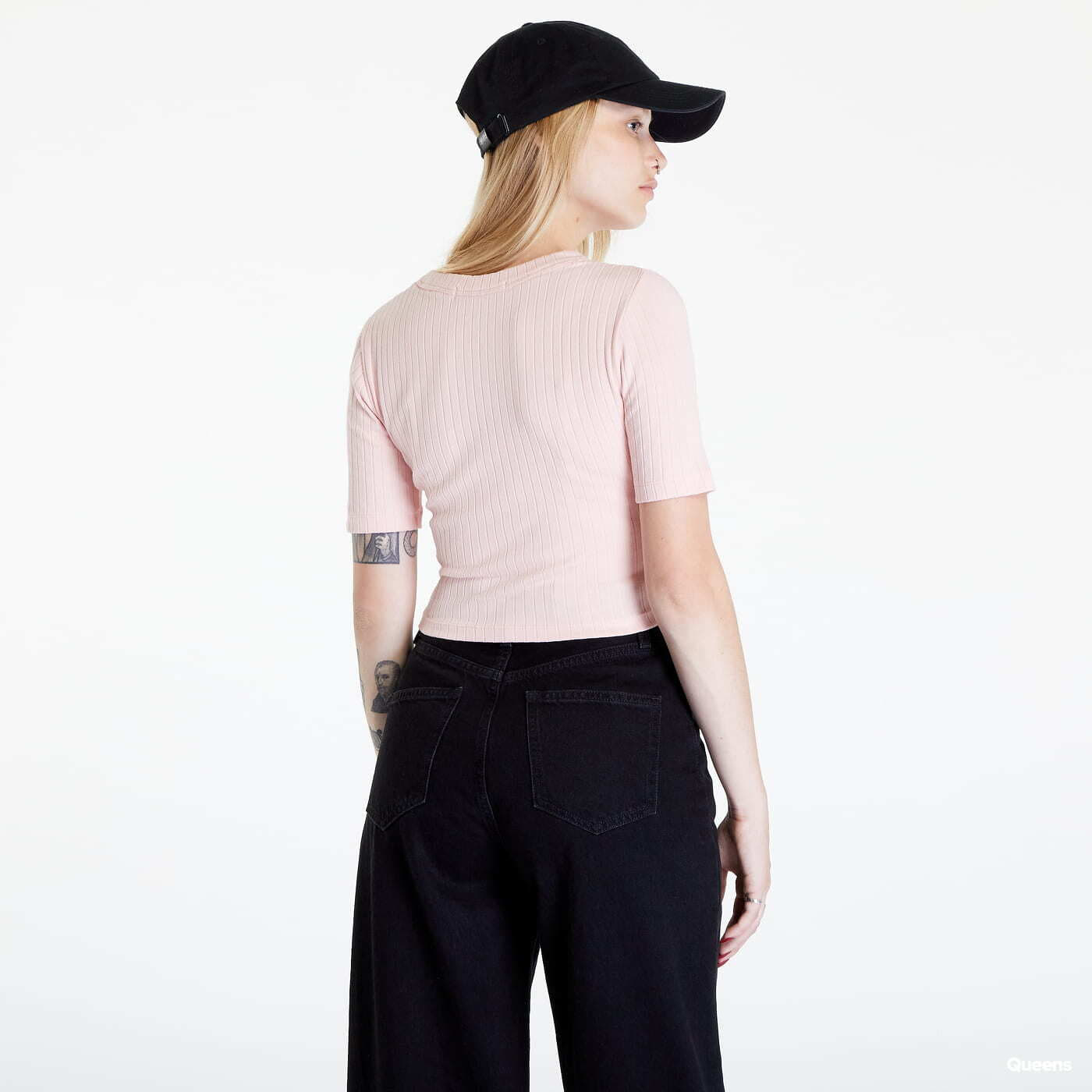 T-shirts CALVIN KLEIN JEANS Badge Slim Rib Short T-Shirt Pink