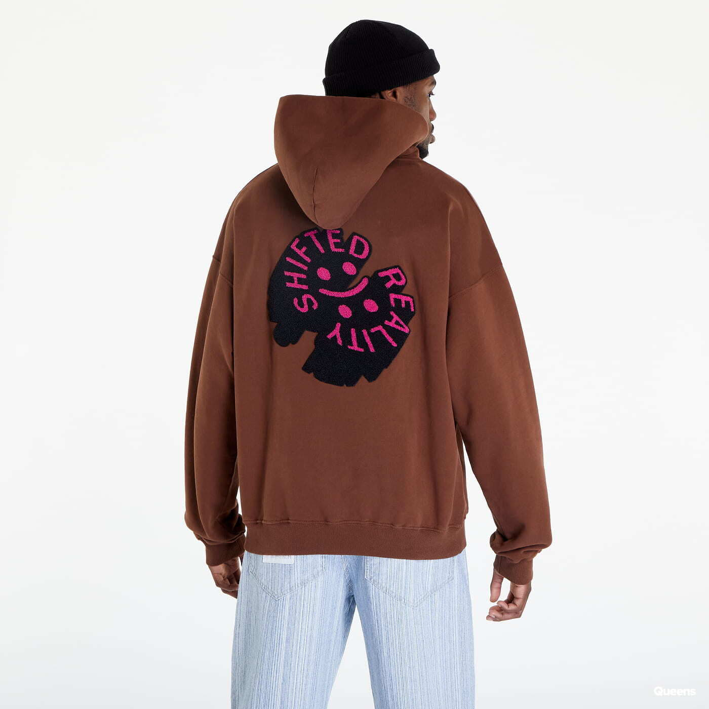 Mikiny PREACH Oversized Smile Patch Hoodie GOTS Brown