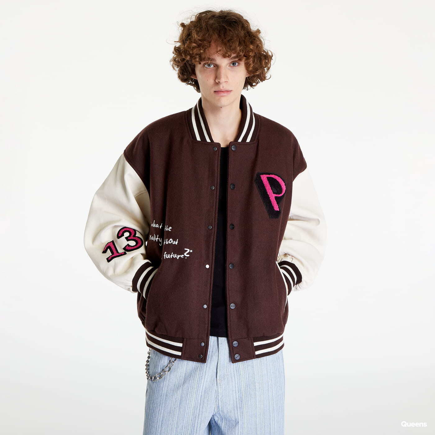 Jas PREACH Patched Varsity Jacket Brown/ Creamy L