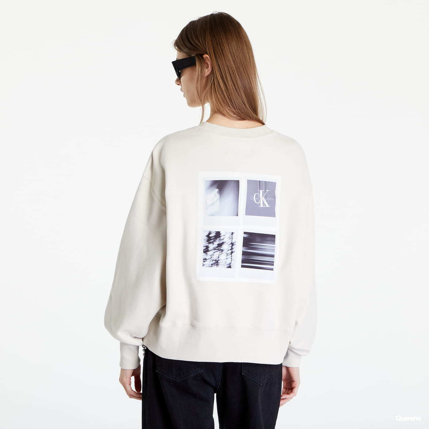 Sudaderas Calvin Klein Back Polaroid Label Sweatshirt Cream