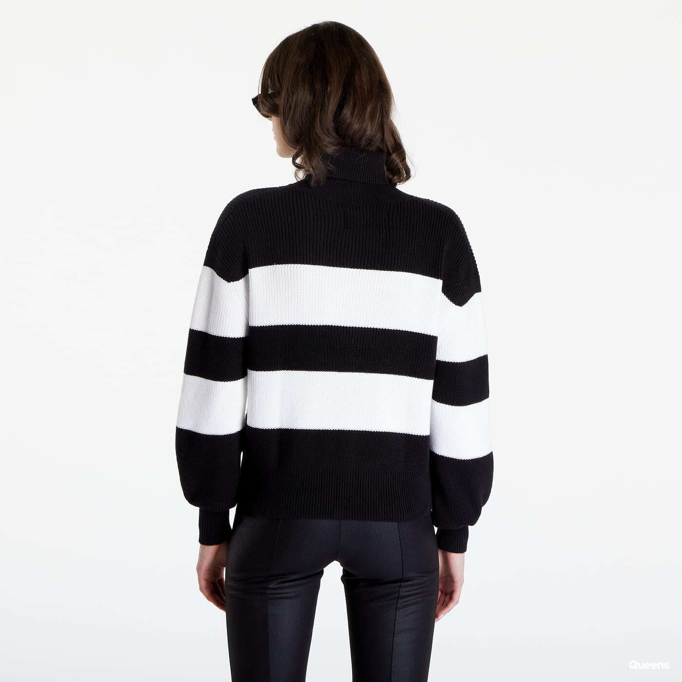 Pulovere CALVIN KLEIN JEANS Organic Cotton Roll Neck Jumper Black / White