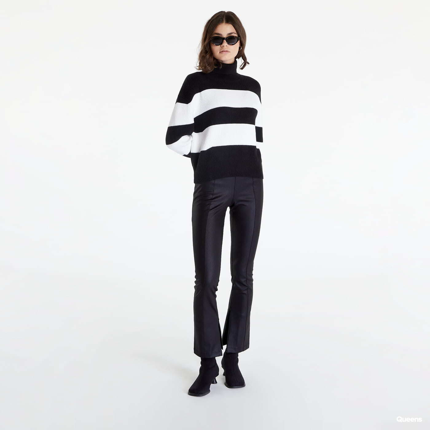 Sweaters CALVIN KLEIN JEANS Organic Cotton Roll Neck Jumper Black White Queens
