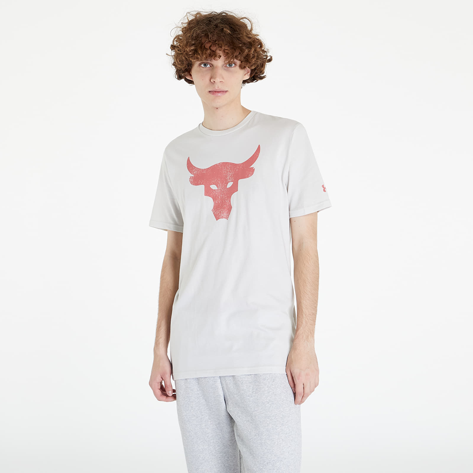 Tricouri Under Armour Project Rock Brahma Bull Ss Summit White/ Deco Rose