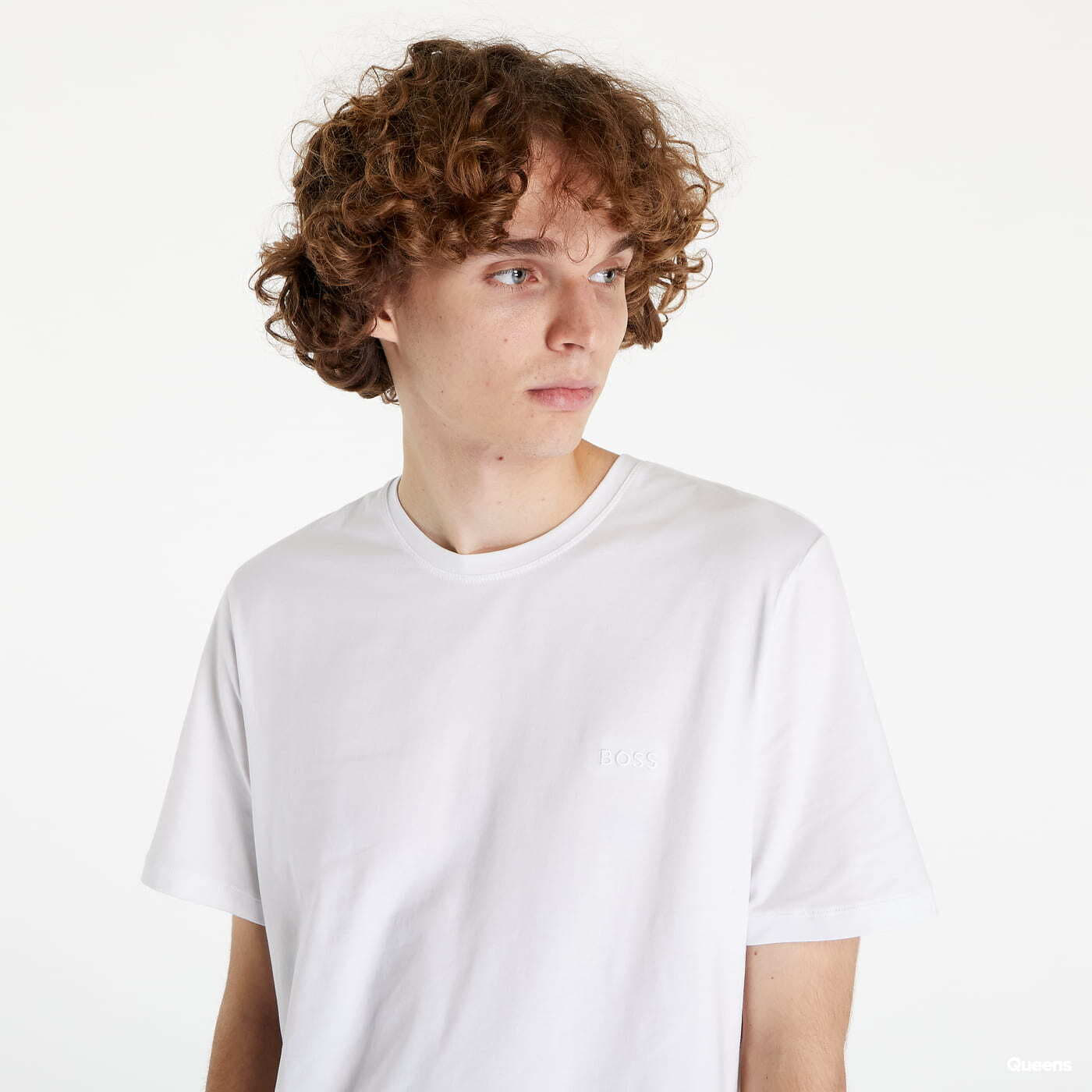 Тениски Hugo Boss Stretch-Cotton Regular-Fit Contrast Logo T-Shirt White