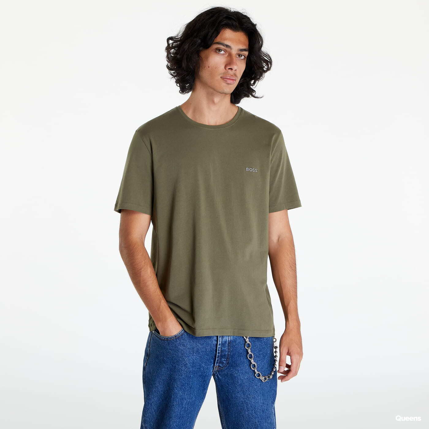 Tričká Hugo Boss Loungwear Contrast Logo T-Shirt Green