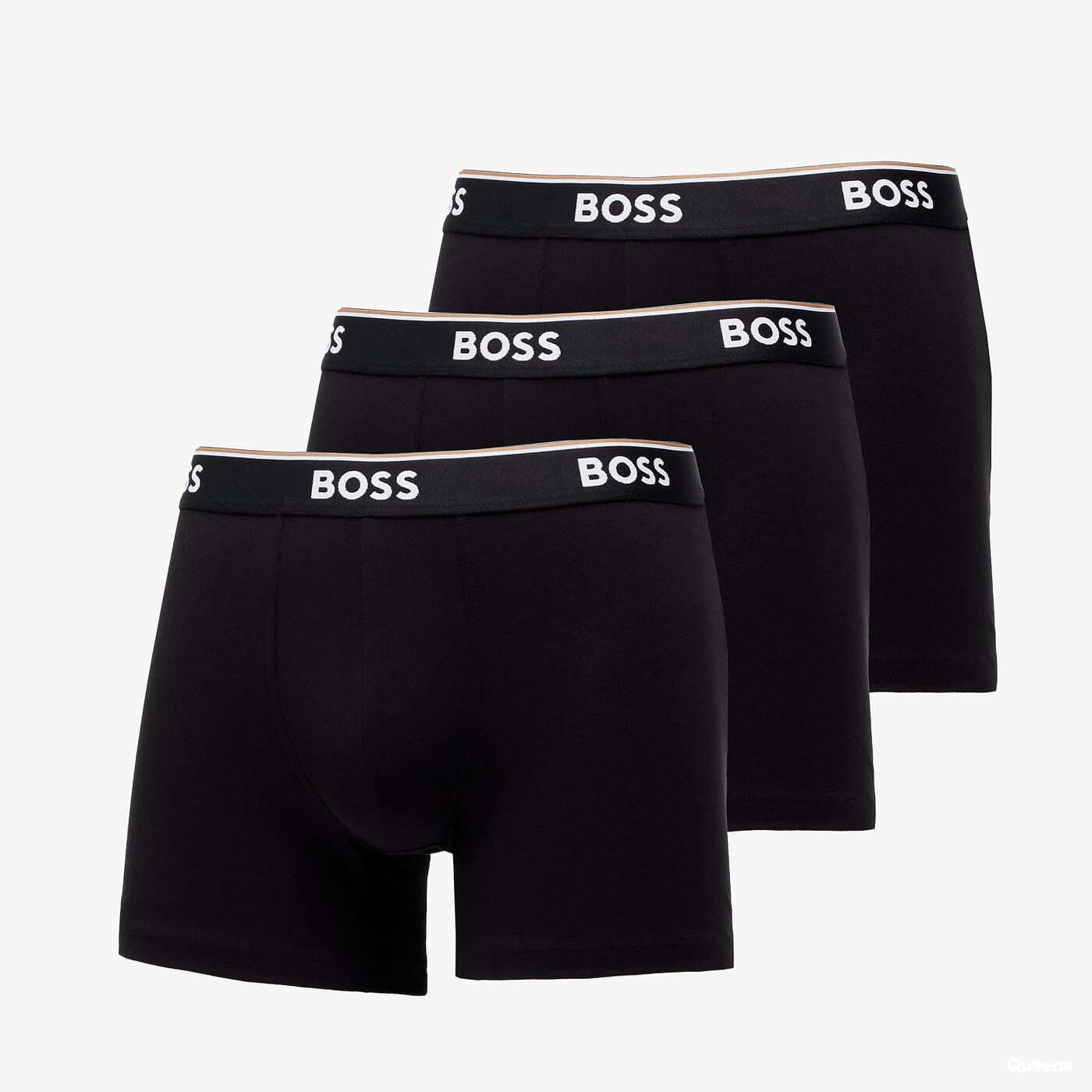 Bokseru šorti Hugo Boss 3-Pack of Stretch-Cotton Boxer Briefs With Logos Černé