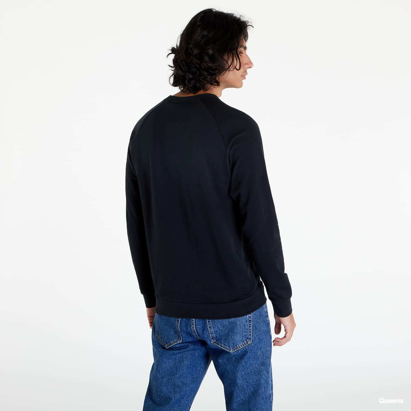 Pyžama Hugo Boss Cotton-Terry Loungewear Sweatshirt with Logo and Stripes Black