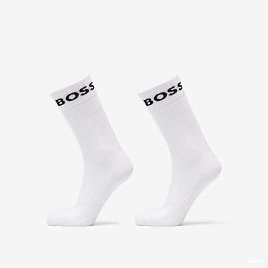 Hugo Boss 2-Pack of Quarter-Length Socks in Stretch Fabric White