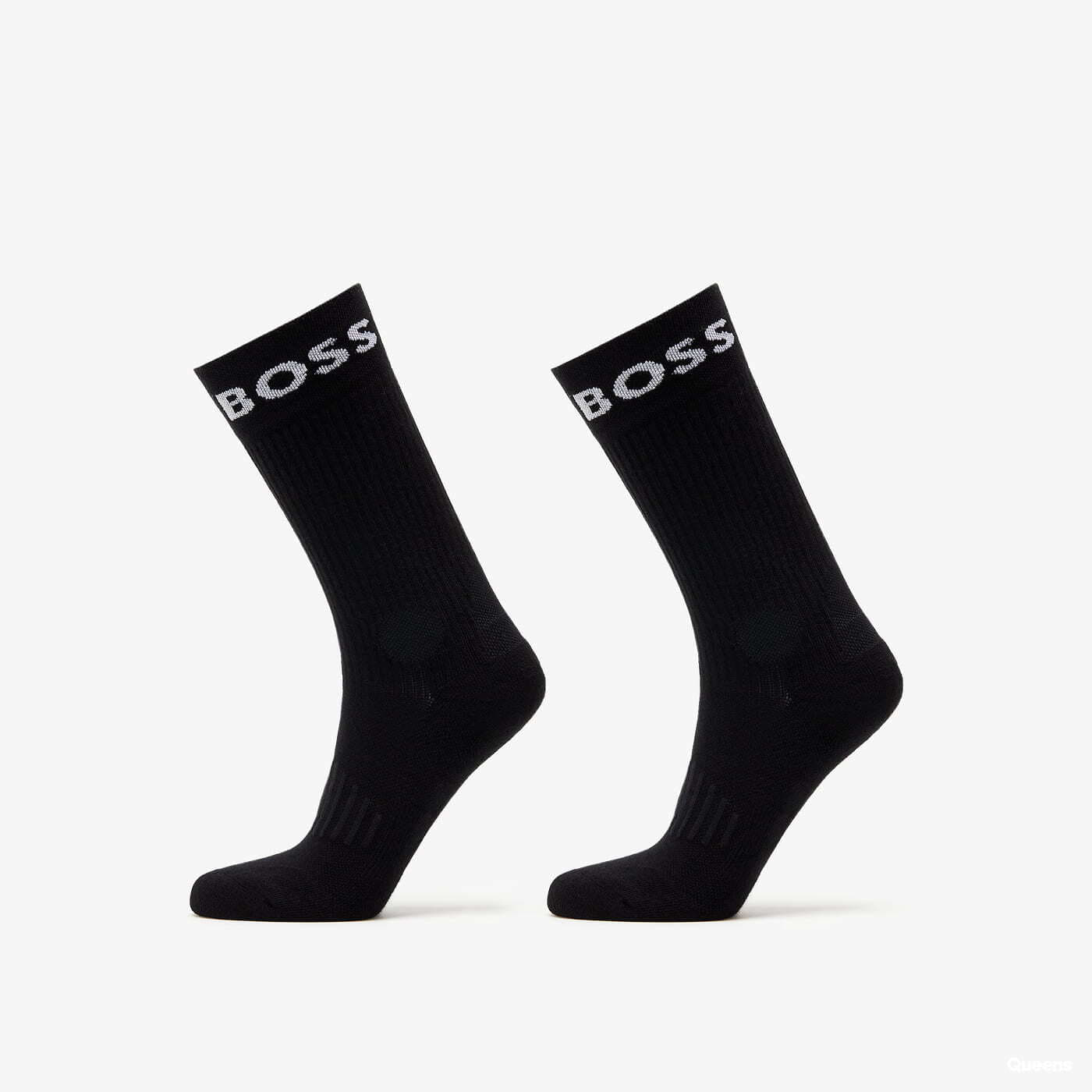 Zoknik Hugo Boss 2-Pack of Quarter-Length Socks in Stretch Fabric Černé
