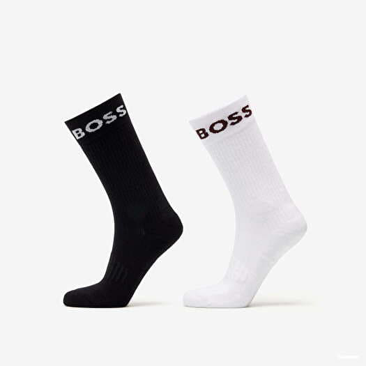 Ponožky Hugo Boss 2-Pack of Short Logo Socks In Cotton Blend Black/ White