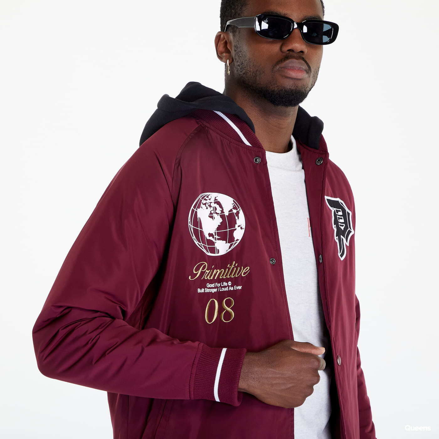 Jackets Primitive Two Fer Varsity Jacket Wine Queens