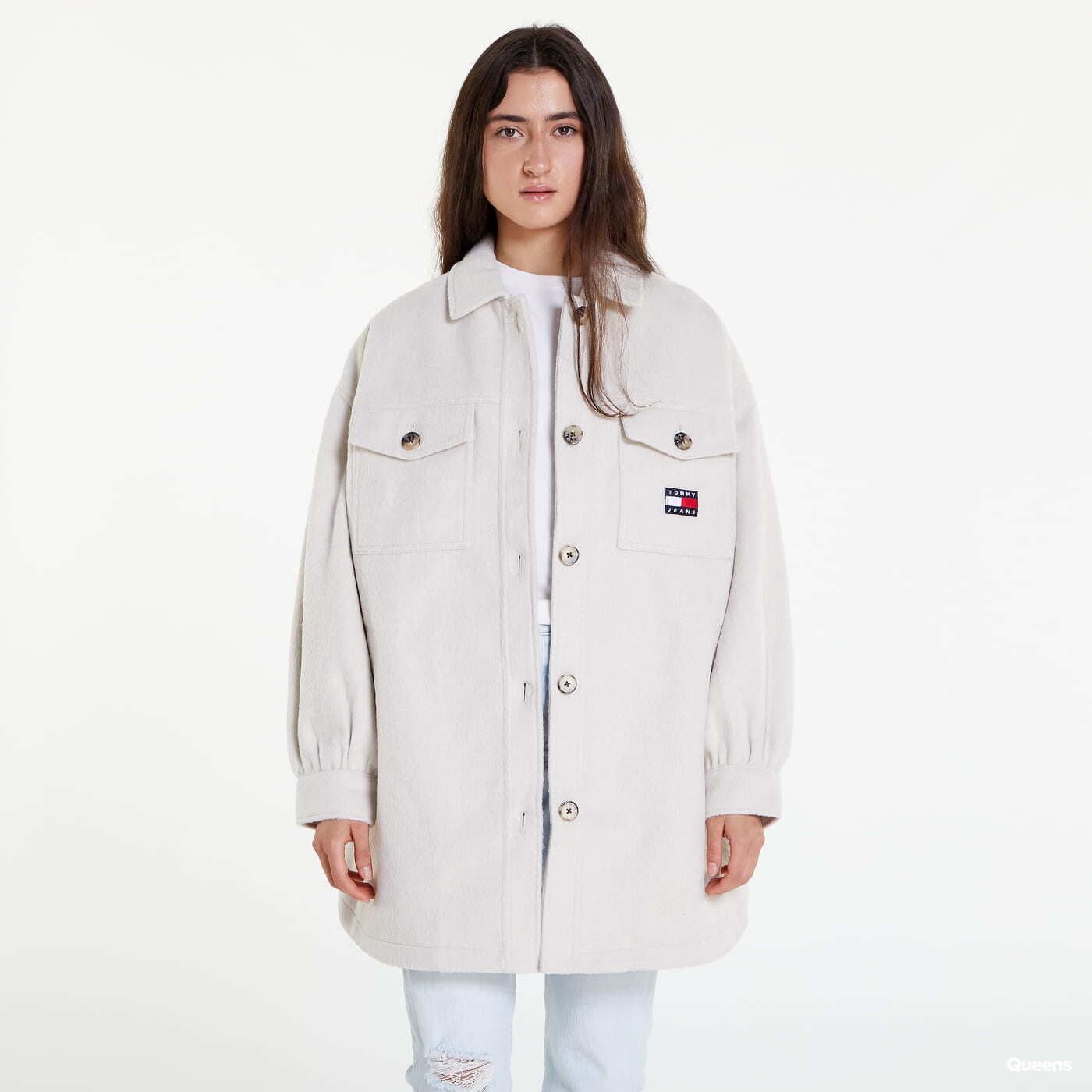 Jackets TOMMY JEANS TJW Puffed Sleeve Shacket Beige