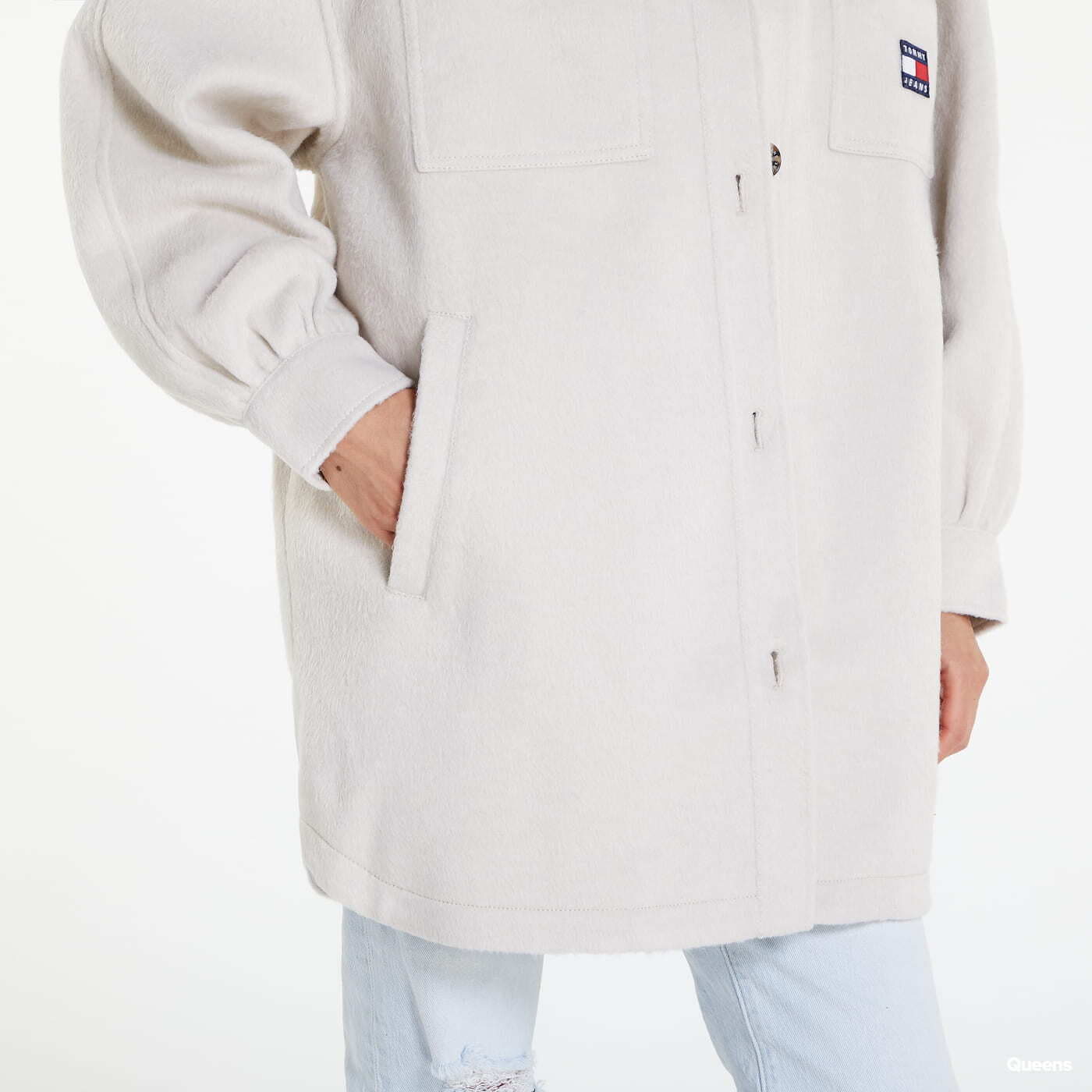 Jackets TOMMY JEANS TJW Puffed Sleeve Shacket Beige