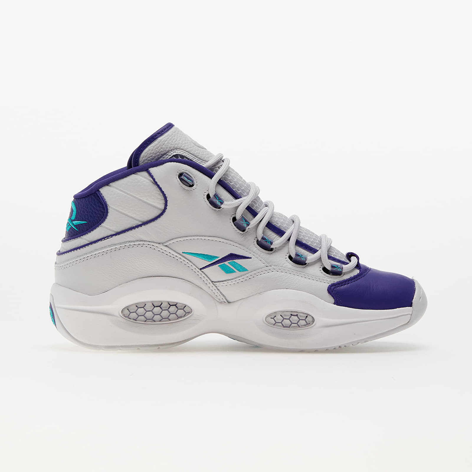 Men's sneakers and shoes Reebok Question Mid Classic Grey 1/ Bold Purple/ Classic Teal
