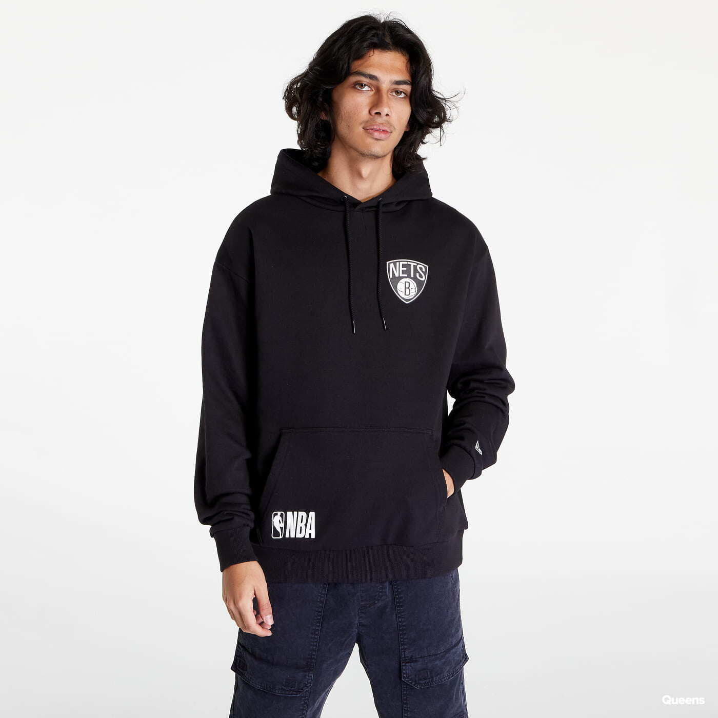 Sweatshirts New Era NBA Half Logo Oversized Hoody Brooklyn Nets