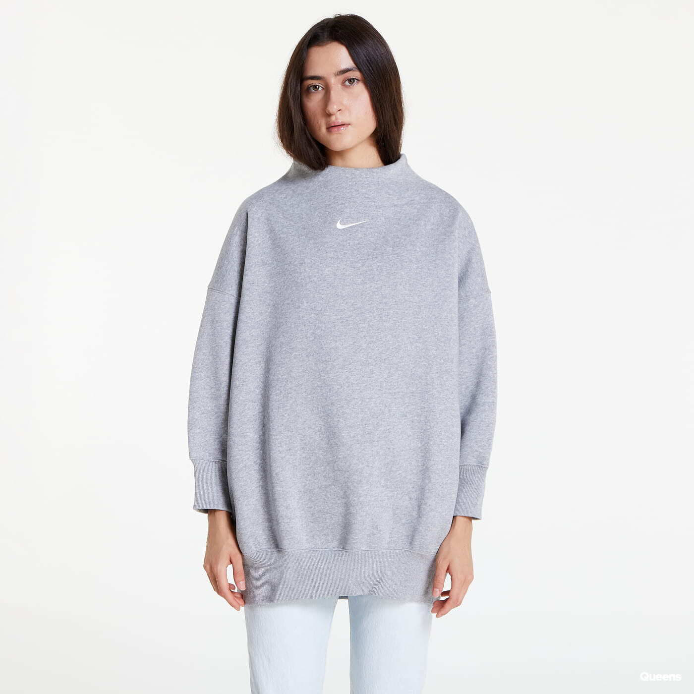 Sweatjacken und Sweatshirts Nike Sportswear Phoenix Fleece Oversized Mock-Neck 3/4-Sleeve Sweatshirt Grey