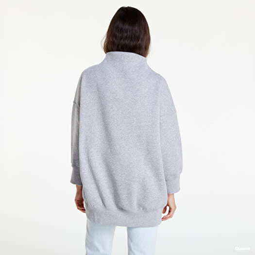 Sweatshirts Nike Sportswear Phoenix Fleece Oversized Mock Neck 3 4 Sleeve Sweatshirt Grey Queens