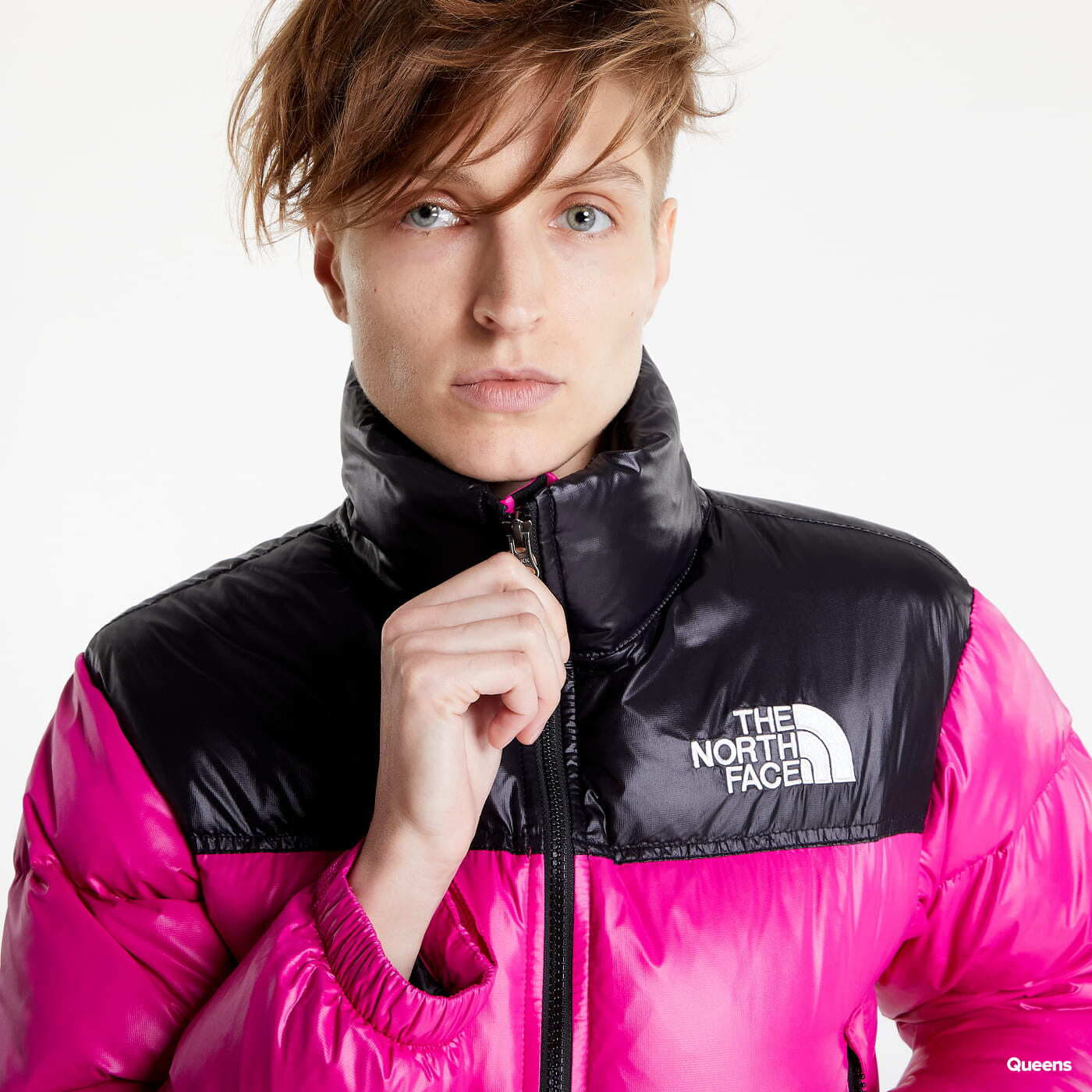 Pink nuptse coat cheap