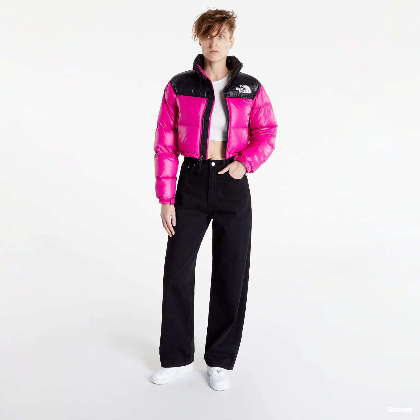 Kurtki The North Face Nuptse Short Jacket Fuschia Pink