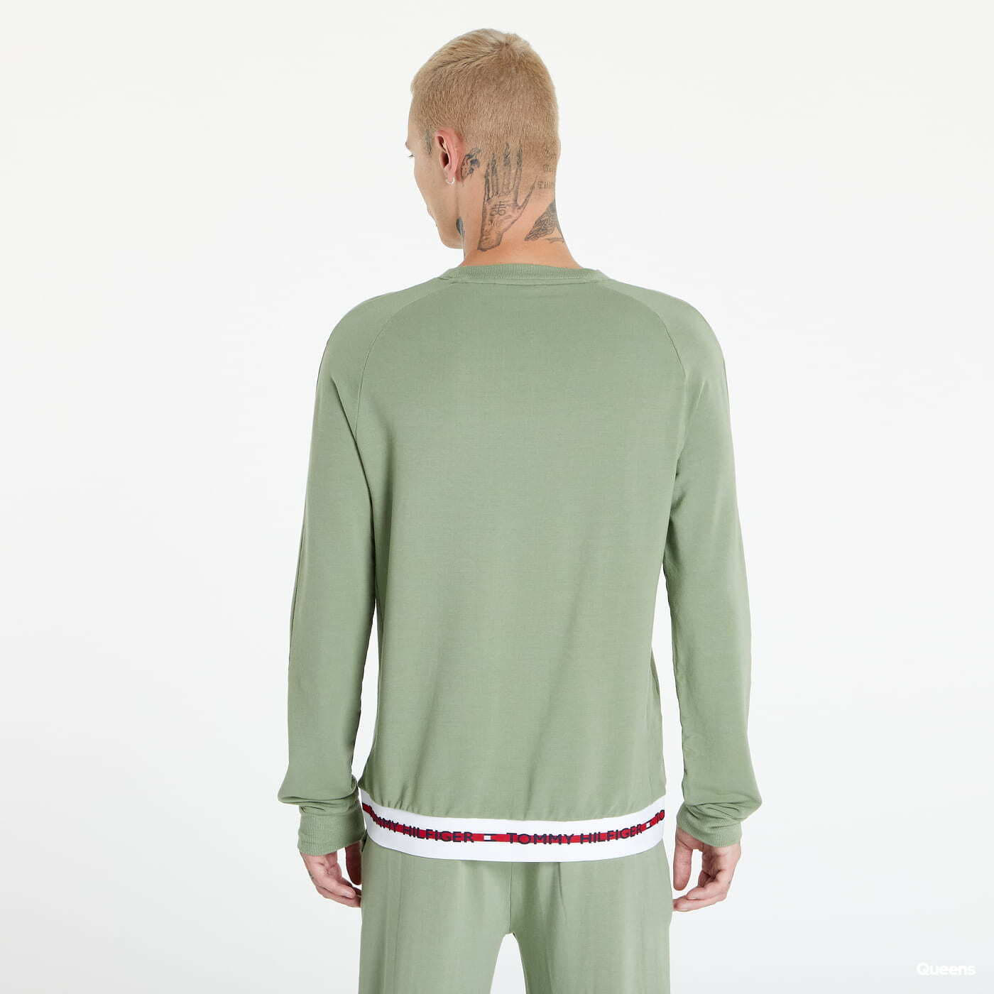 Pyžama Tommy Hilfiger Logo Tape Track Sweatshirt Green