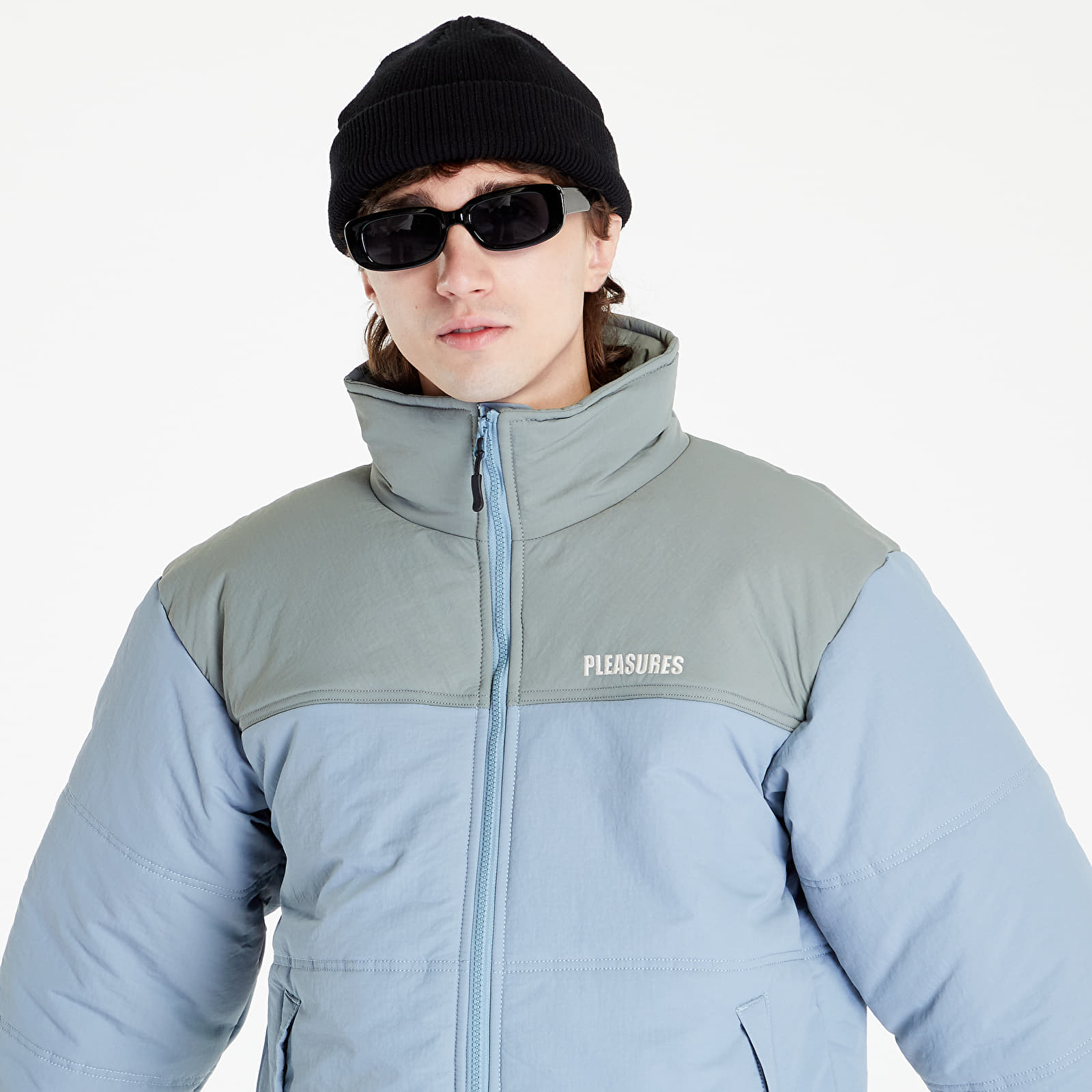 Stripe panel down jacket supreme top