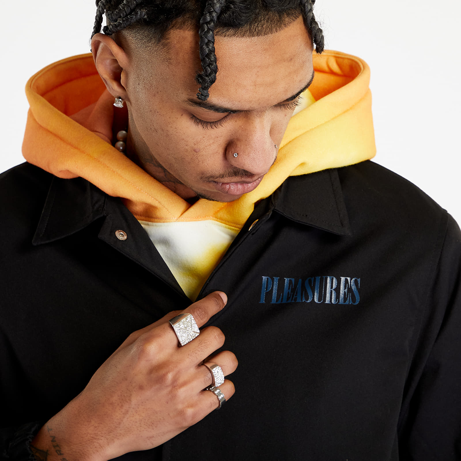 Αντιανεμικά PLEASURES Bended Coach Jacket Black