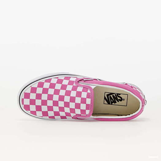 Vans checkered slip on pink store