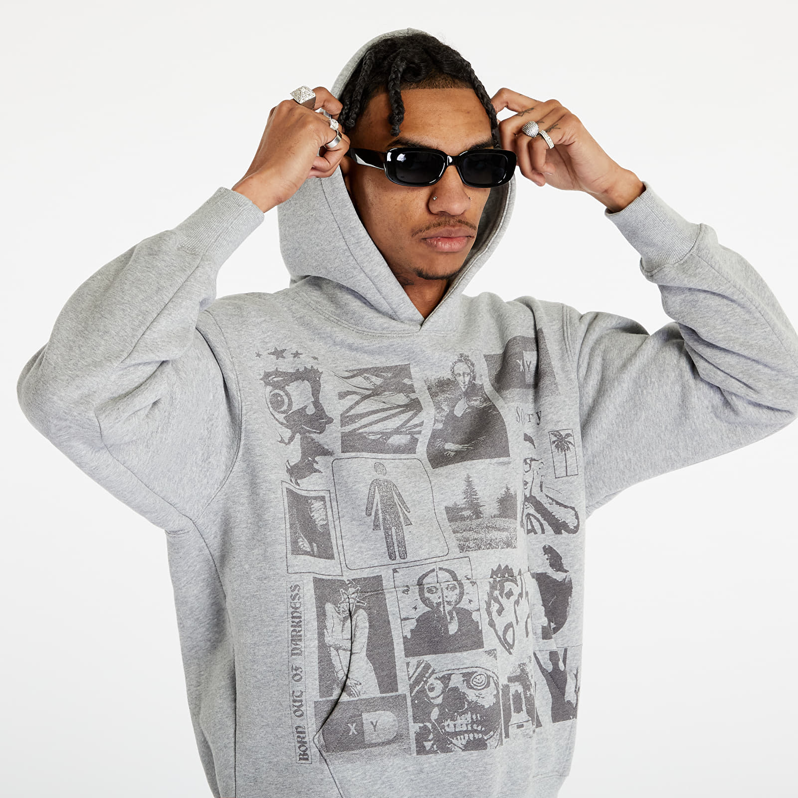 Pleasures grey hoodie on sale