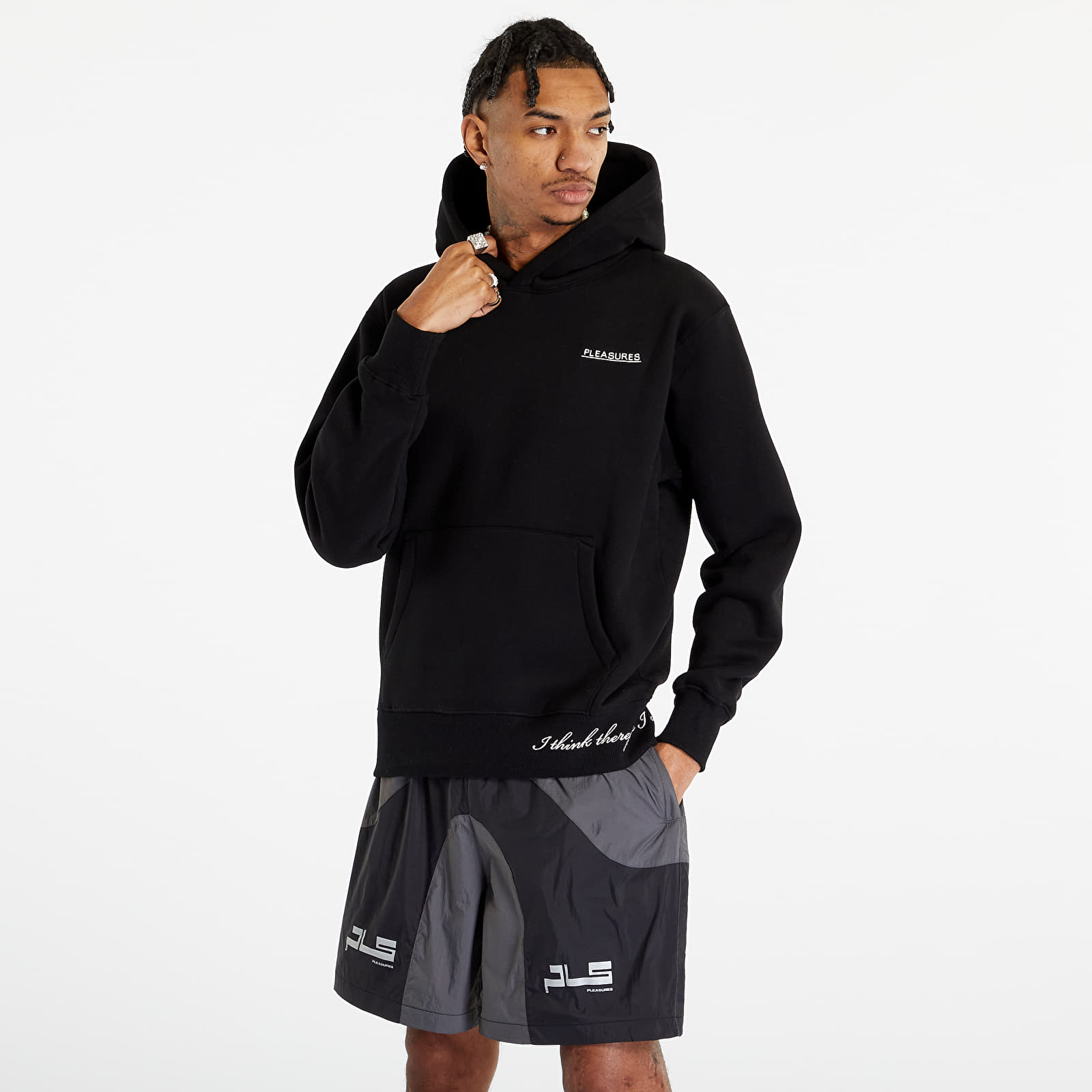 Mikinas ar kapuci un sporta krekli Pleasures Discourse Hoodie Black