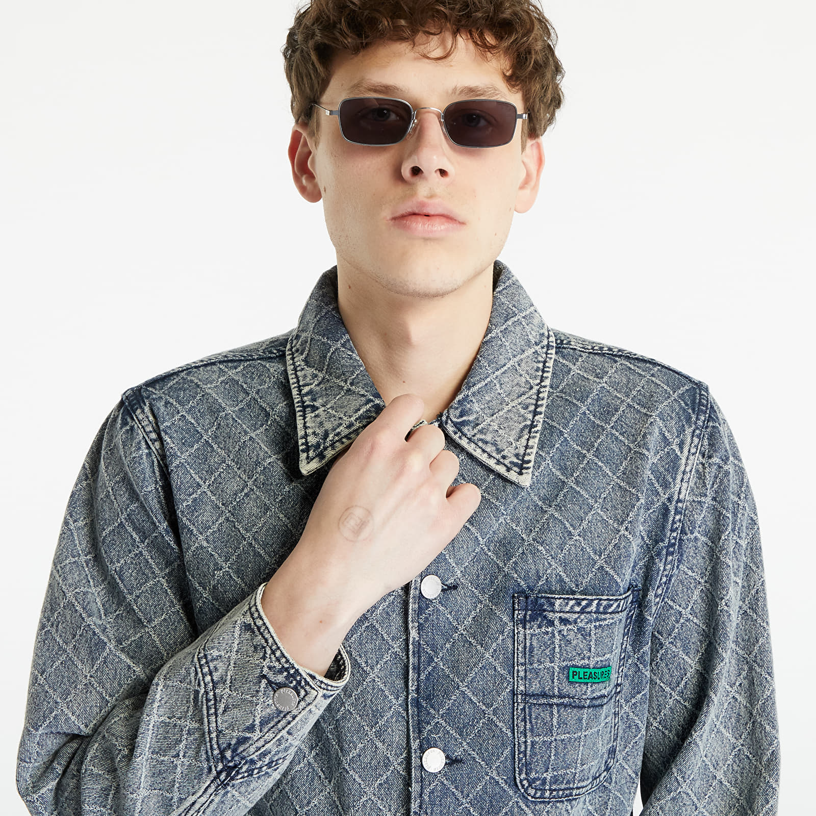Vestes PLEASURES Ingress Chore Coat Washed Indigo