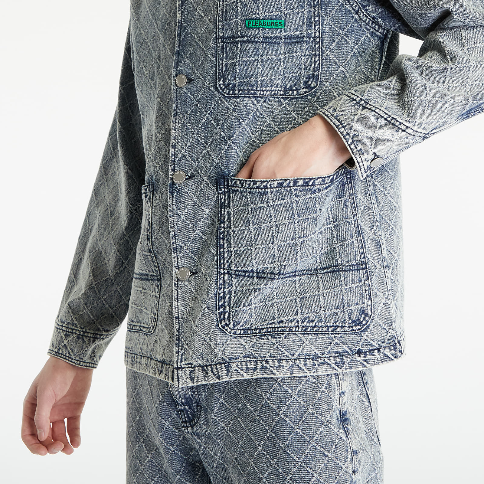 Vestes PLEASURES Ingress Chore Coat Washed Indigo