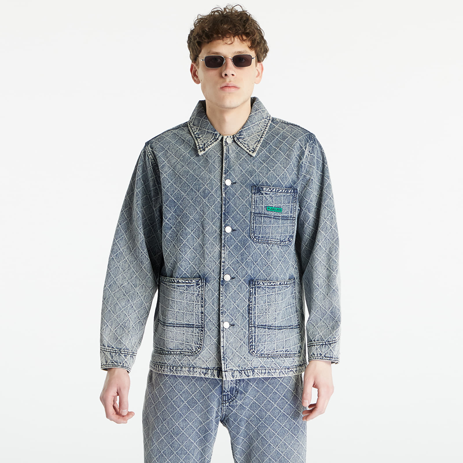 Vestes PLEASURES Ingress Chore Coat Washed Indigo