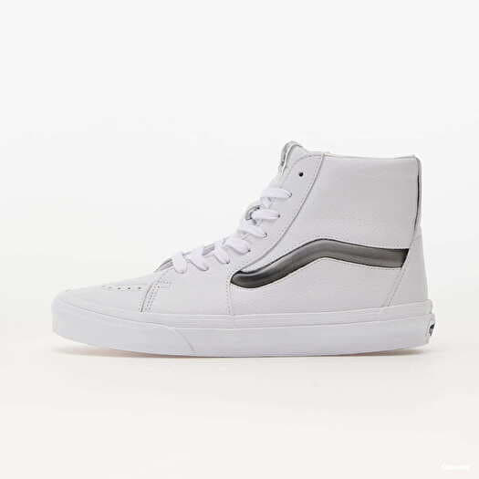 Vans sk8 hi slim white leather on sale
