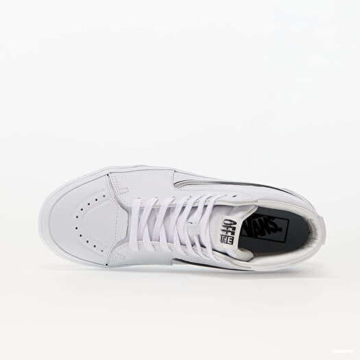 Vans sk8 hi on sale white leather zip