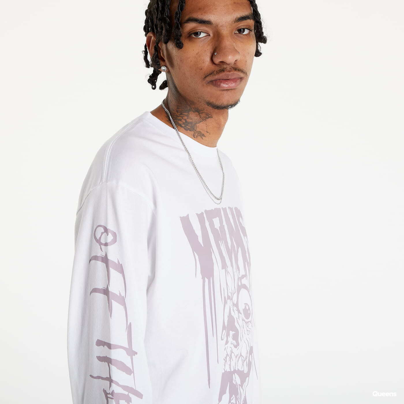Majice T-shirt Vans Glaring Eyey LS Tee White