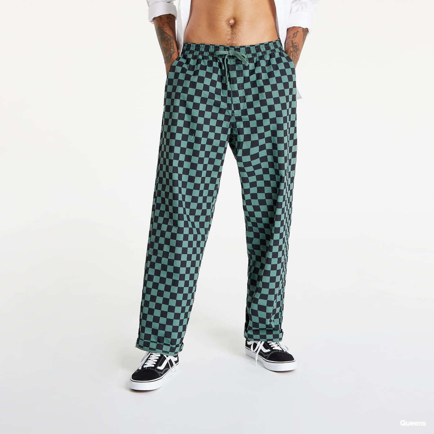 Pantaloni Vans Range Baggy Tap černé / zelené