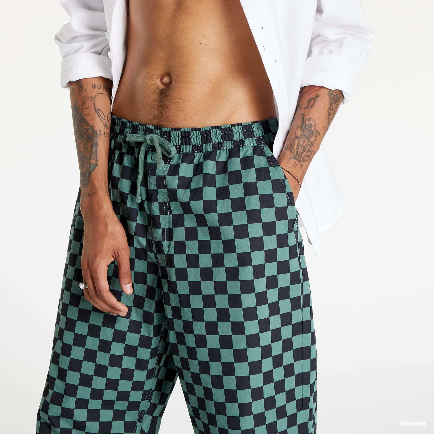 Pantaloni Vans Range Baggy Tap černé / zelené
