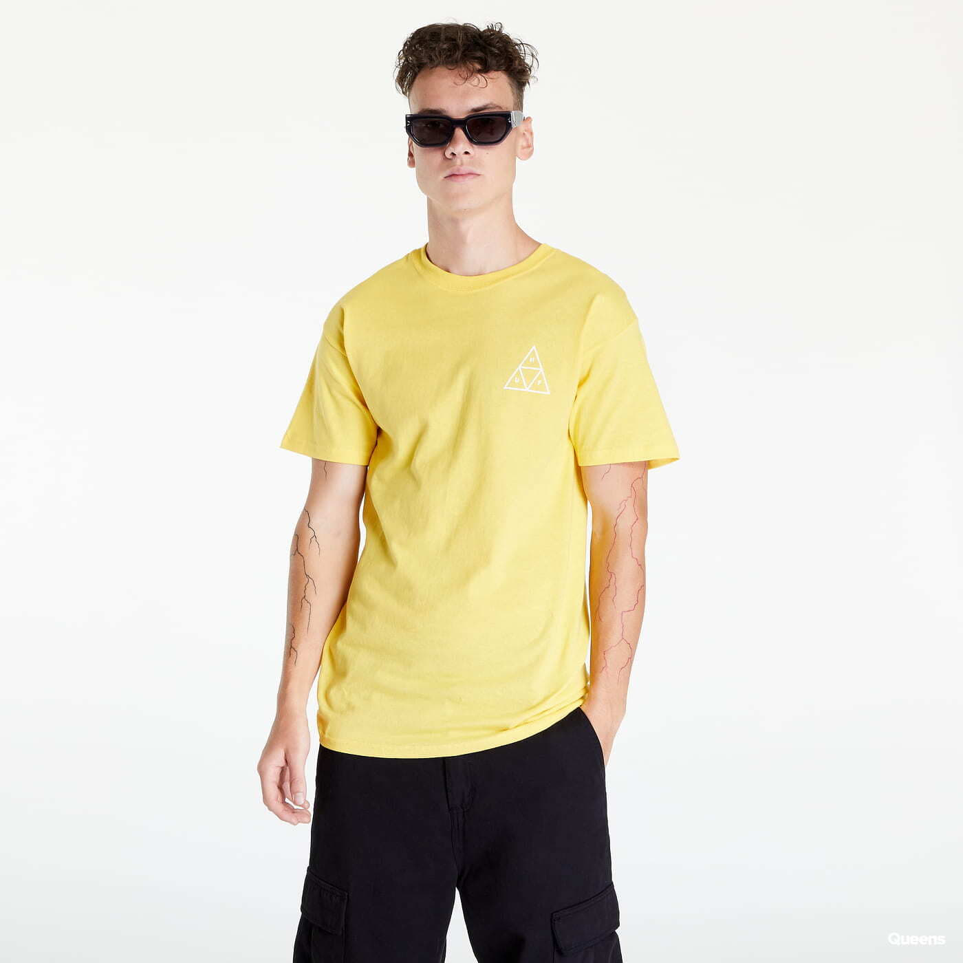 T-Shirts HUF Essentials Triple Triangle T-Shirt Yellow