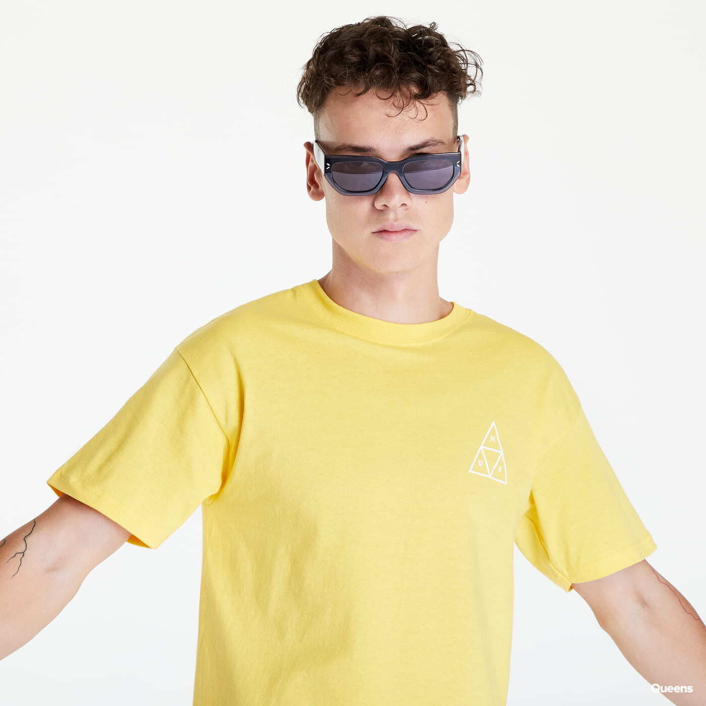 T-Shirts HUF Essentials Triple Triangle T-Shirt Yellow