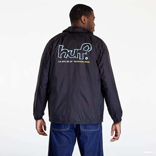 Windbreakers HUF Drop Out Coaches Jacket Black | Queens