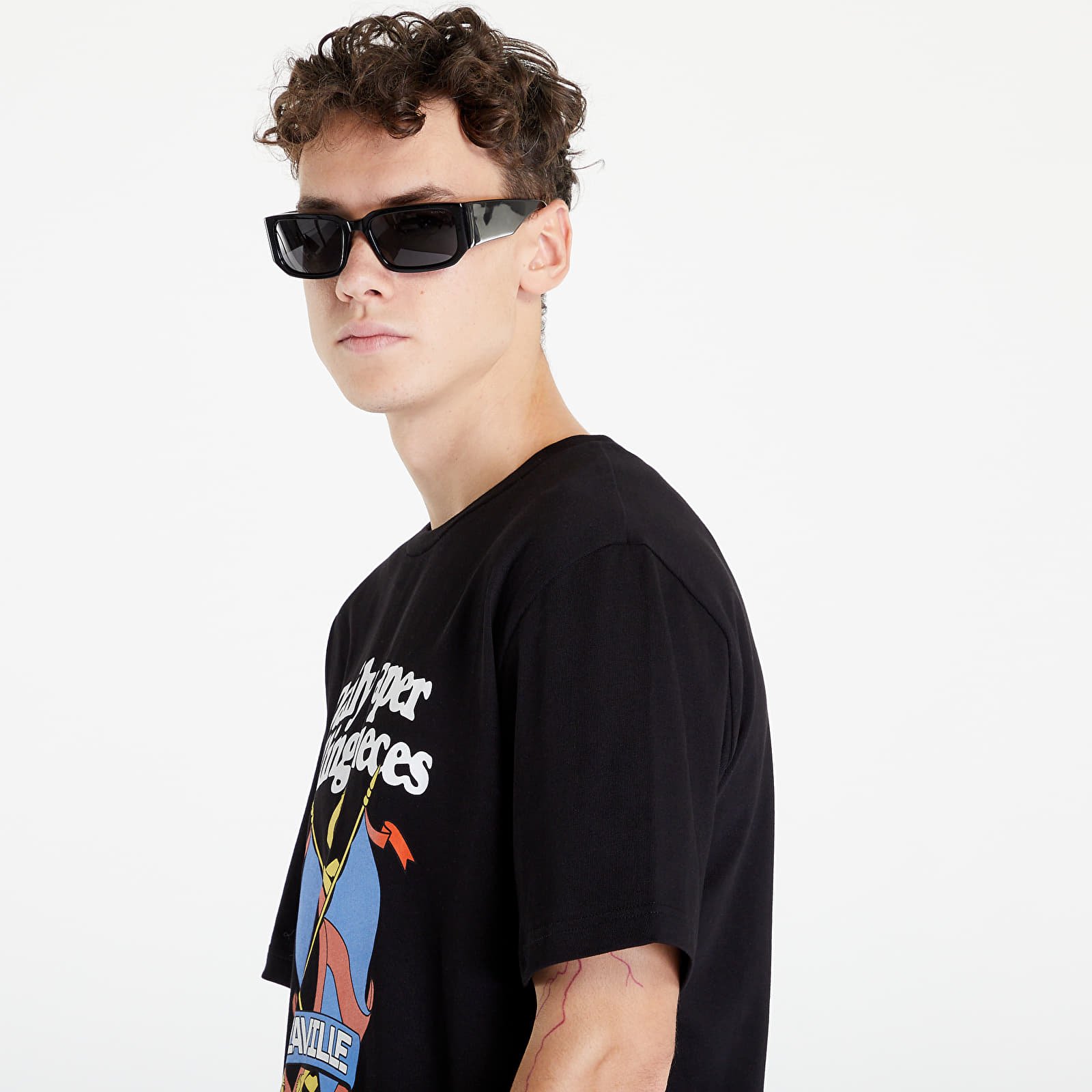 Kleidung für Männer Daily Paper X Fp Flag T-Shirt Black