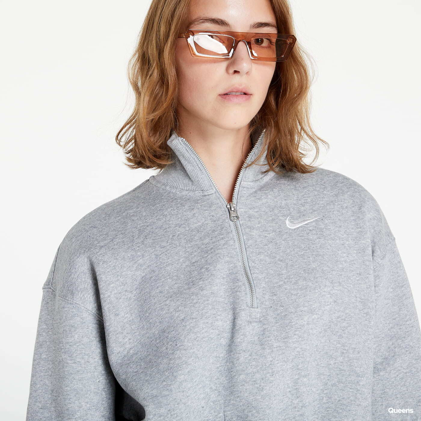 Mikiny Nike Sportswear Phoenix Fleece Hoodie Grey