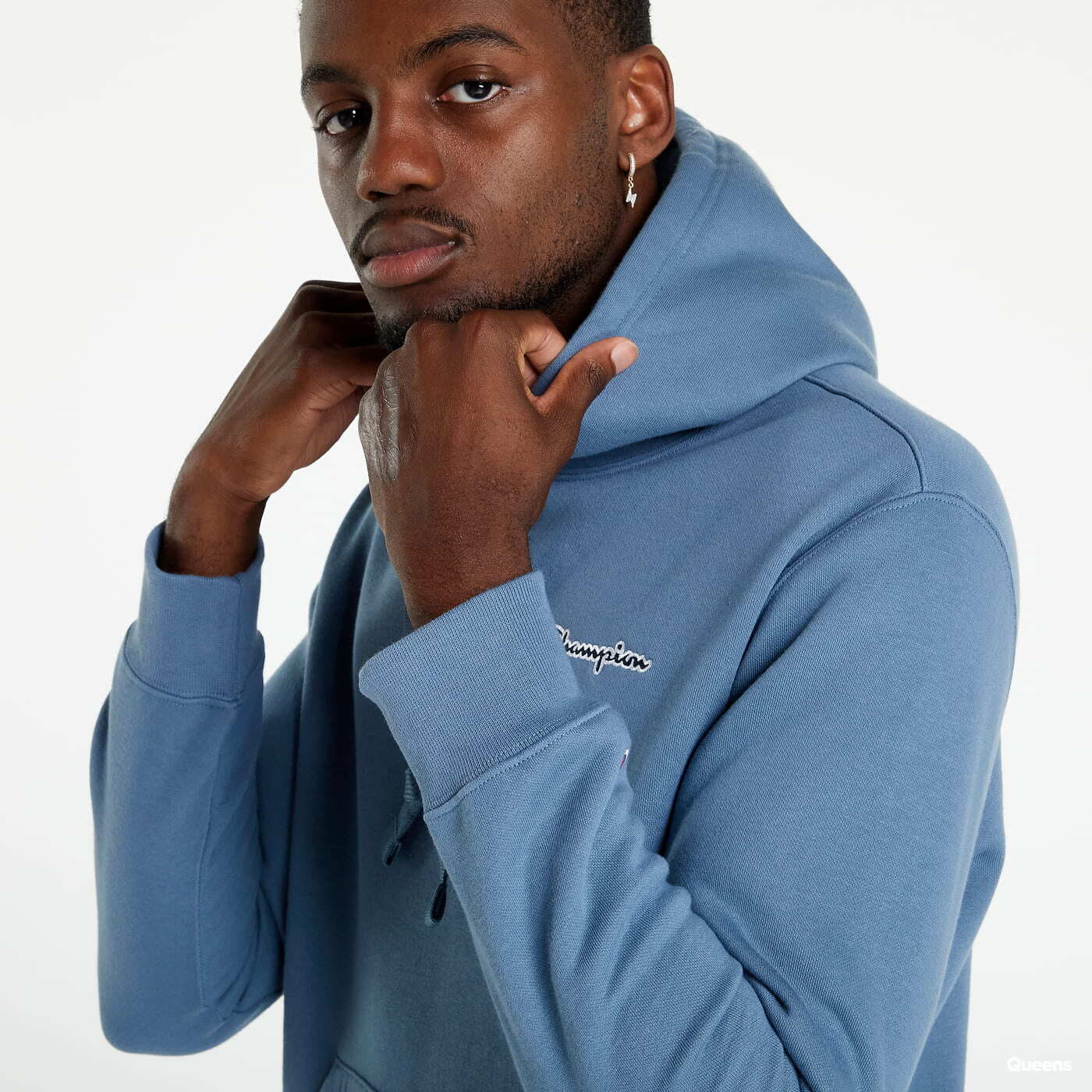 Champion reverse weave sales hoodie light blue