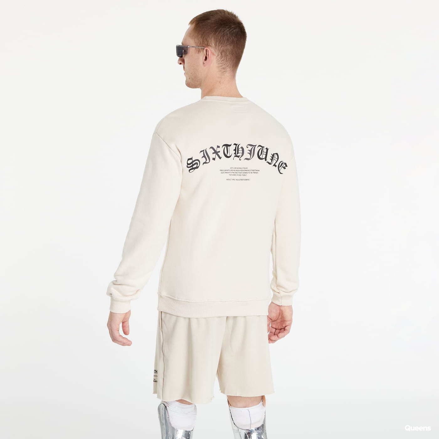 Mikiny Sixth June Gothic Printed Logo Cream