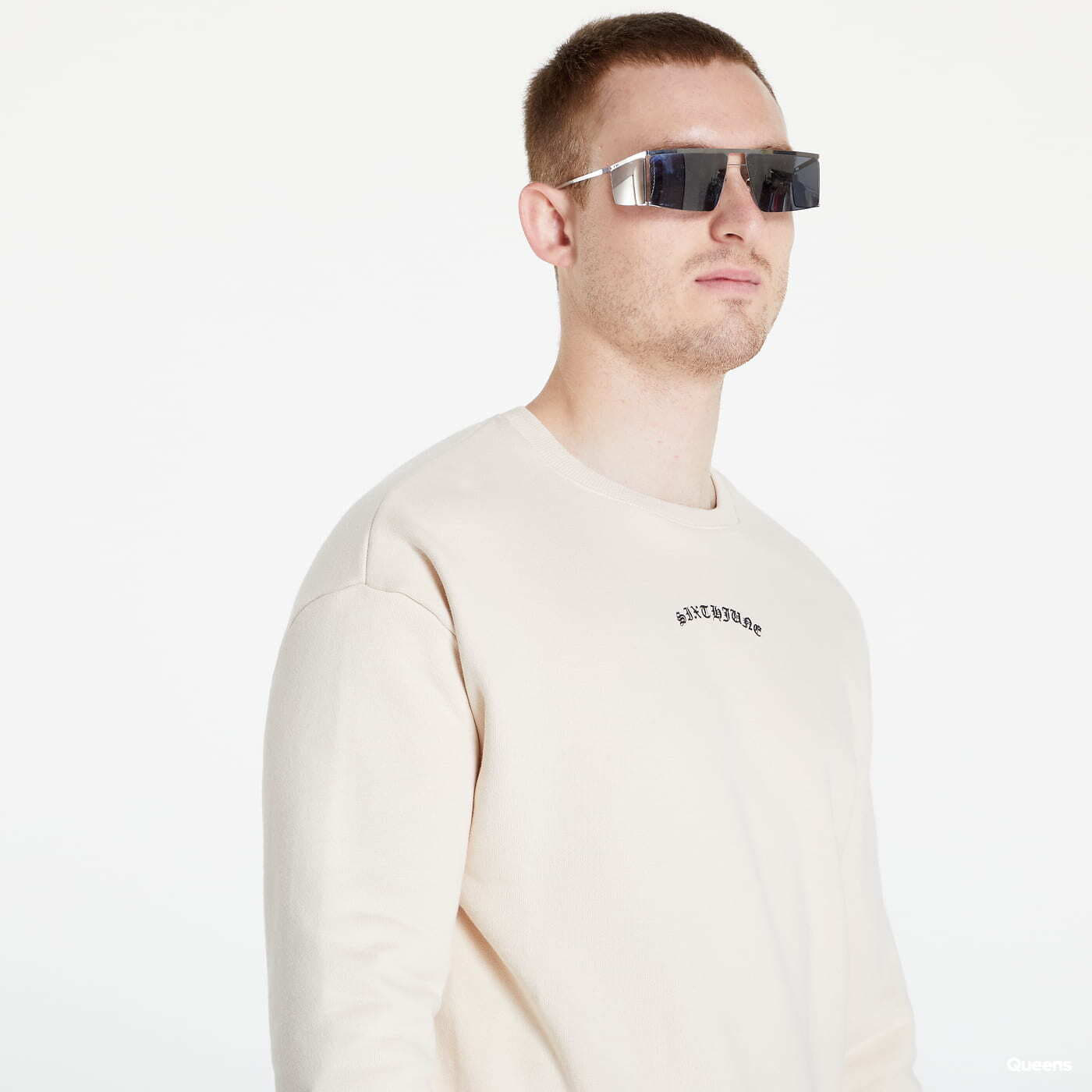 Mikiny Sixth June Gothic Printed Logo Cream