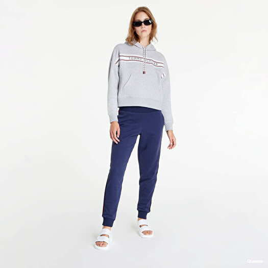 Hoodies and sweatshirts Tommy Hilfiger Signature Tape Drawstring Hoodie Grey Queens
