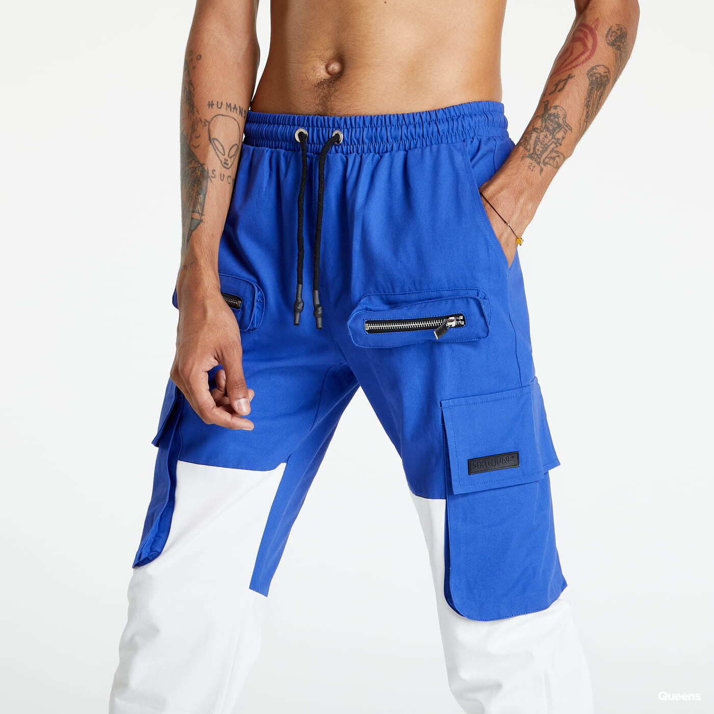 Cargo Hosen Sixth June Bicolored Cargo Pants Blue