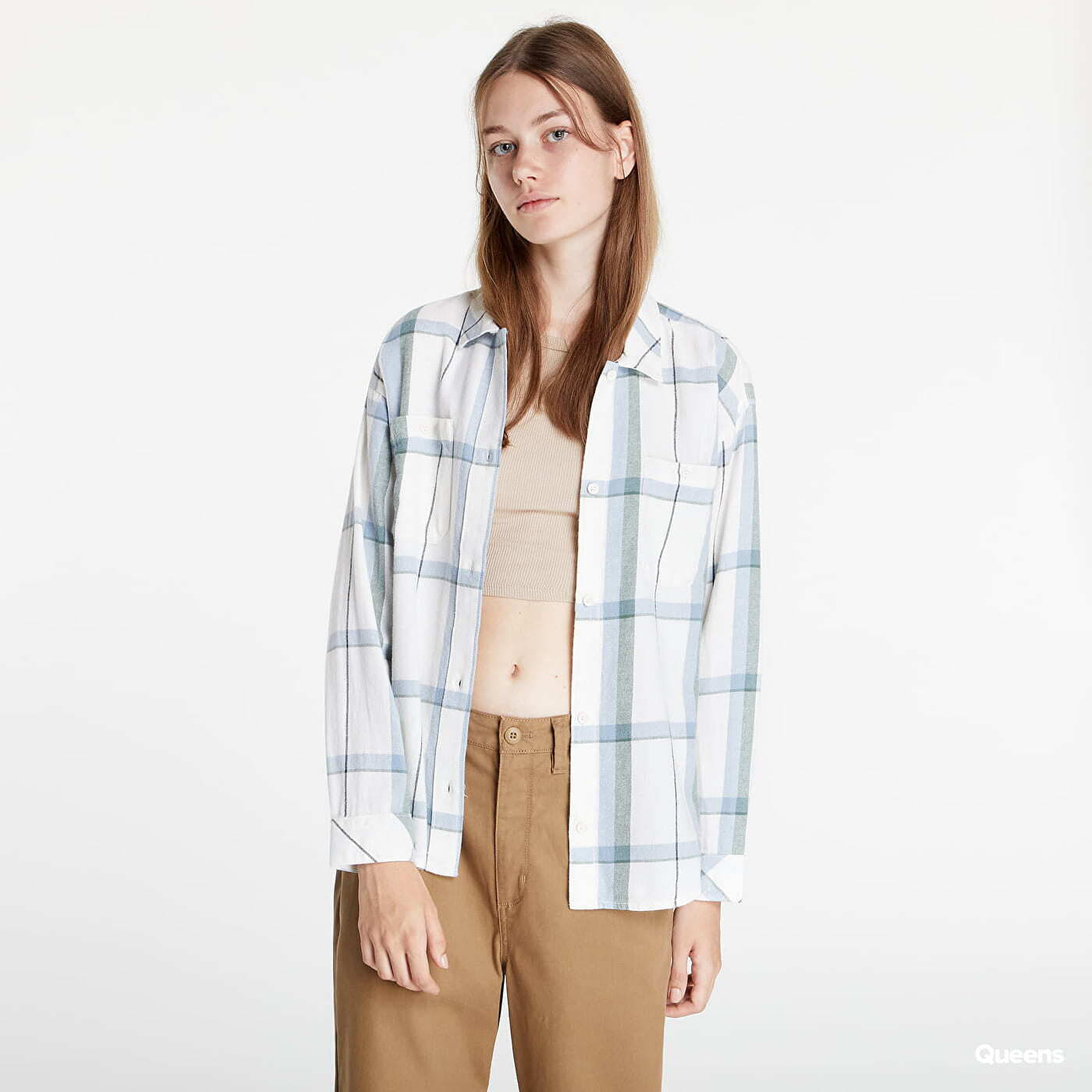 Hemden Vans Tori Plaid Long Sleeve Shirt White