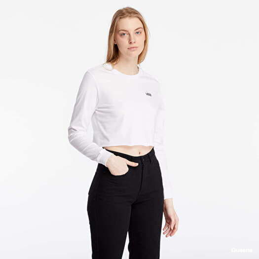T shirts Vans Junior V LS Tee Crop White Queens